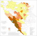 Share of Croats in Bosnia and Herzegovina by municipalities 2013