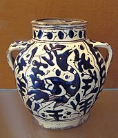 Blue relief vase, Florence, 2nd half of 15th century.