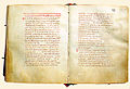 Kloster Dionysiou, Kodex 90, eine Handschrift aus dem 13. Jahrhundert mit Teilen von Herodot, Plutarch und (hier gezeigt) Diogenes Laertios