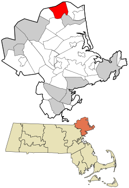 Location in Essex County and Massachusetts