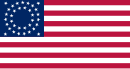 US flag with stars in wheel pattern, 1861