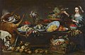 Frans Snyders (1579-1657) Großes Stillleben mit einer Dame und Graupapagei 2. Viertel 17. Jh.