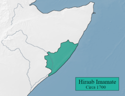 Extent of the Hiraab Imamate after completely expelling the Ajuran Sultanate