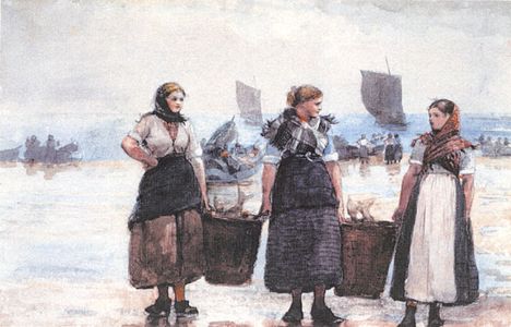 Fisherwomen, Cullercoats, Winslow Homer 1881