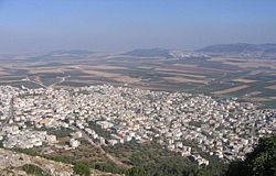 Iksal, as seen from Nazareth Illit
