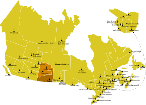 Karte der Kirchenprovinz Regina