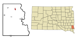 Location in Lincoln County and the state of South Dakota