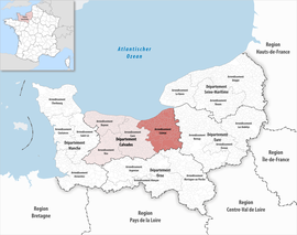 Location within the region Normandy