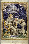 Jean de Bondol: Jean de Vaudetar präsentiert sein Werk, die Bible historiale als Geschenk König Karl V. (Frankreich, 1371/72).