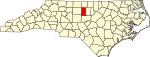 State map highlighting Alamance County