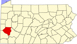 Map of Pennsylvania highlighting Allegheny County