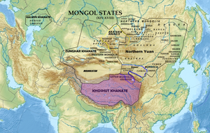 Location of the Khoshut Khanate among Mongol tribes