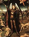St. Michael weighing souls on Judgement Day by Hans Memling, 15th century