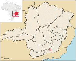 Location of Ewbank da Câmara in Minas Gerais