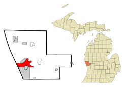 Location within Muskegon County and the state of Michigan