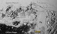 Hillary Montes and Tenzing Montes on Pluto (context; 14 July 2015).[12]