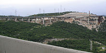 Side view of trumpet interchange entirely executed on viaducts
