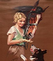 1933, Thoroughbreds by Hy Hintermeister. Not clear which painter created the image.