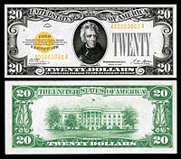 $20 Gold Certificate Andrew Jackson