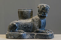 Votive statuette of a dog, dedicated by a doctor from Lagash to goddess Ninisina, for the life of Sûmû-El, king of Larsa. Musée du Louvre.