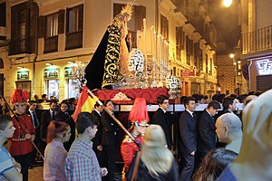 Rosary procession in October in Málaga, Spain