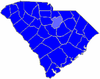 Blue counties were won by Hagood