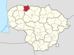 Location of Akmenė District Municipality within Lithuania