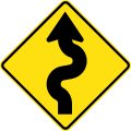 (W1-5) Winding road first to left