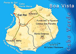 Praia da Chave, its location is in the west of the island