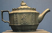 Castleford ware teapot, basalt ware