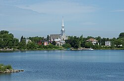 Chambly's Church St-Joseph, viewed from the Basin.