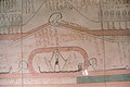 Partial image of the 5th hour of the Amduat depicting Osiris within the cavern (Tomb of Thutmose III, Valley of the Kings)