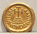 Calvary cross potent on the gold solidus of Heraclius (c. 613–638)