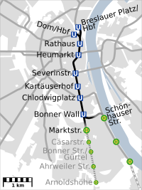 Map of the North-South line under construction