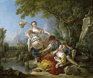 Fishing by François Boucher, Grand Trianon, (1757)