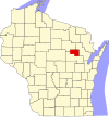 State map highlighting Menominee County