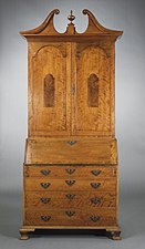 Maple secretary; c. 1790; maple and brass; height: 242.57 cm; Los Angeles County Museum of Art, US