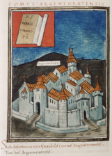 Notitia Dignitatum: painting of Castrum Argentoratum as a symbol of the responsibility of the Comes for the section of the Rhine Limes in the region around Argentorate