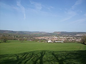 View of Nelson from Mynydd Eglwysilan