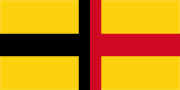 The Sarawak flag first hoisted 21 September 1848 as described by James Brooke in his letter to Lord Palmerston dated 14 March 1849.[28][29] Became the Raj's merchant flag in 1870 and only used on non-government vessels.