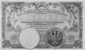 Reverse of the 1919 1,000 złotych note