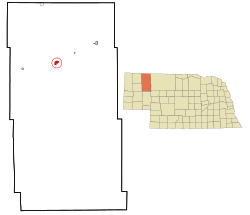 Location of Rushville within county and state