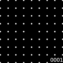 A pattern showing how diffraction patterns from different grain build up to yield a ring pattern.