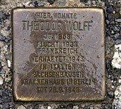 Stolperstein of Theodor Wolff