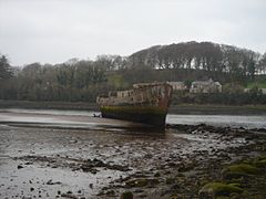 The concrete ship SS Creteboom in the River Moy