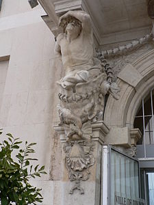 Detail of an atlas on the City Hall on the Port of Toulon (1657)