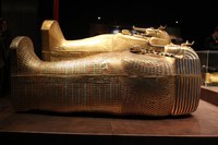 Replicas of the coffins of Tutankhamun, 1355–134 BC. The originals are in the Egyptian Museum, Cairo