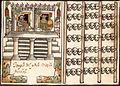 Codex Ramirez, A depiction of a tzompantli, or skull rack, associated with the depiction of a temple dedicated to Huitzilopochtli from Juan de Tovar's manuscript.