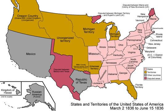 Territorial claims of the Republic of Texas, May 2, 1836.