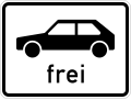 Zusatzzeichen 1024-10 Personenkraftwagen frei